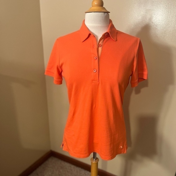 Tommy Bahama Tops - Tommy Bahama Womens Orange/Coral Island Zone Polo Sz S EUC